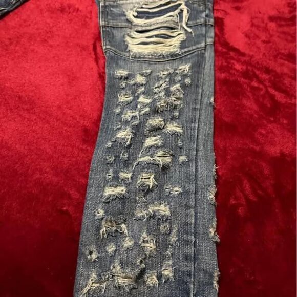 Heritage America Men’s Destruction Denim Jeans - Picture 2 of 8